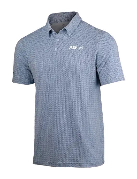 Adidas Light Blue Printed Blend Polo w/AG|CM Logo