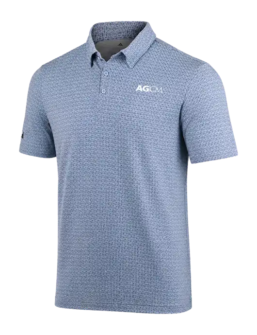 Adidas Light Blue Printed Blend Polo w/AG|CM Logo