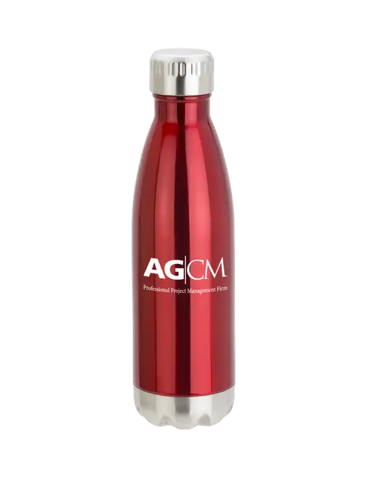 City Go Red 17 oz Insulated Bottle w/AG|CM Logo