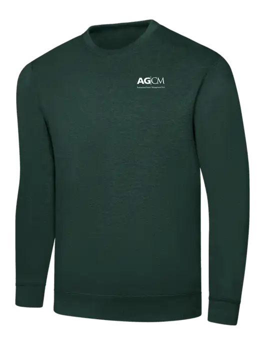 Dark Green 7.8 oz Ring Spun Crew Sweatshirt w/AG|CM Logo