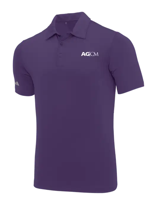 Adidas Purple Ultimate Solid Polo w/AG|CM Logo