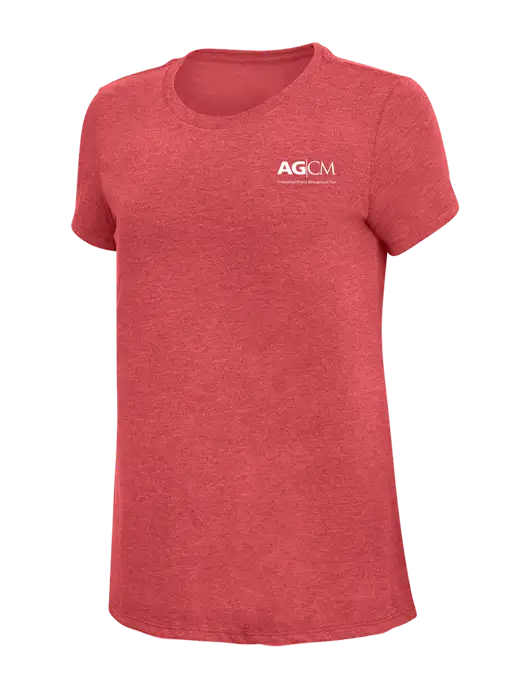 Womens Simply Soft Red Frost 4.5oz Poly/Combed Ring Spun Cotton T-Shirt w/AG|CM Logo