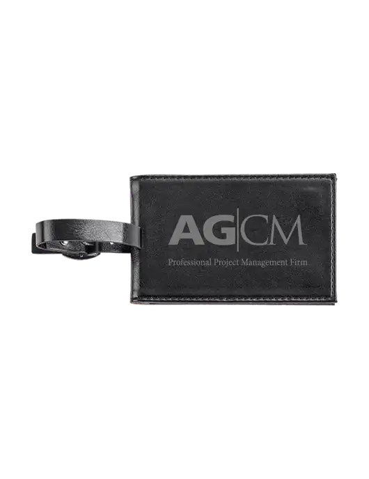 Fabrizio Black Executive Luggage Tag w/AG|CM Logo