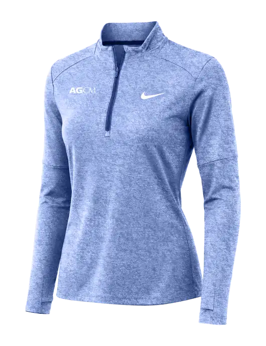 Nike Royal Heather Womens Dri-FIT Element 1/2-Zip Pullover w/AG|CM Logo