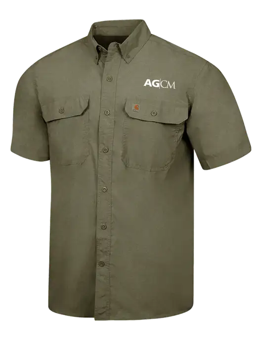 Carhartt Force Olive Green Solid Short Sleeve Shirt w/AG|CM Logo