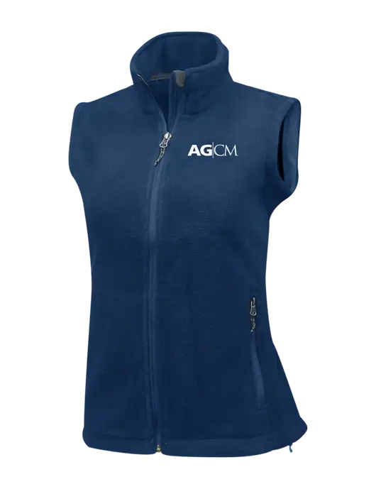 Navy Womens Fleece Vest w/AG|CM Logo