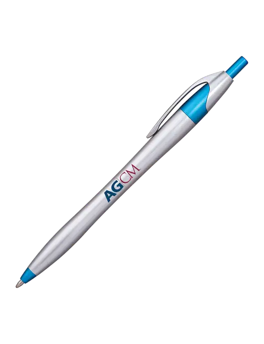 Novella Sapphire/Chrome Bright Pen - Blue Ink w/AG|CM Logo