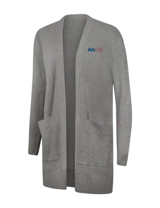 Mercer+Mettle Womens Light Grey Heather Open Front Cardigan Sweater w/AG|CM Logo