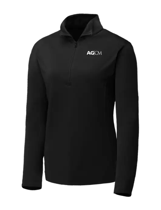 Black Womens Posicharge Competitor ¼ Zip Pullover w/AG|CM Logo