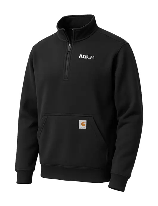Carhartt Black Midweight 1/4-Zip Mock Neck Sweatshirt w/AG|CM Logo