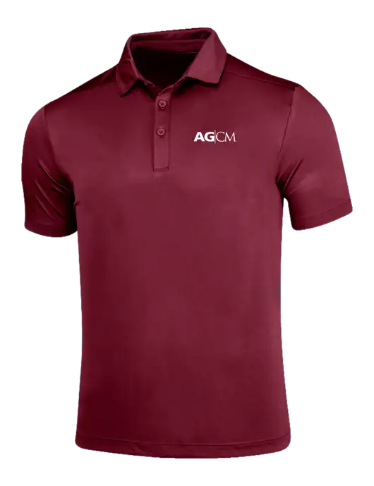 Maroon Posi-UV Pro Polo w/AG|CM Logo