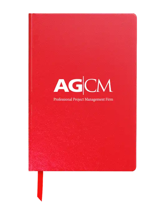 Achieve Red Hardcover Journal, 5.5 x 8.37 w/AG|CM Logo