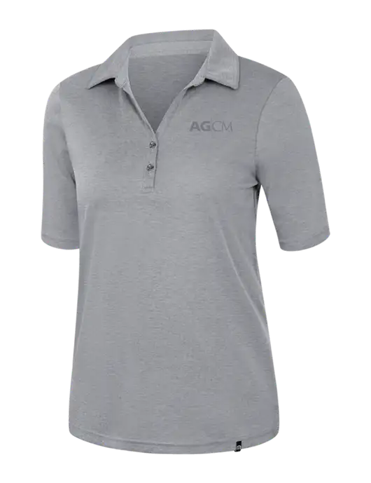 TravisMathew Womens Medium Grey Heather Sunsetters Polo w/AG|CM Logo