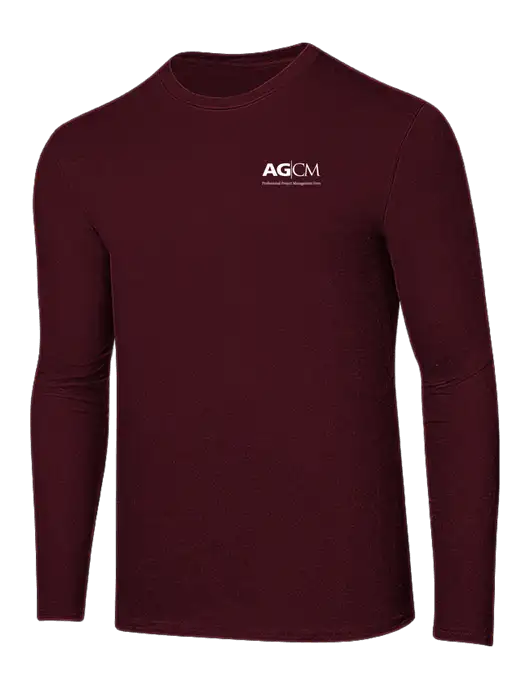 Ring Spun Maroon 4.5 oz Long Sleeve T-Shirt w/AG|CM Logo