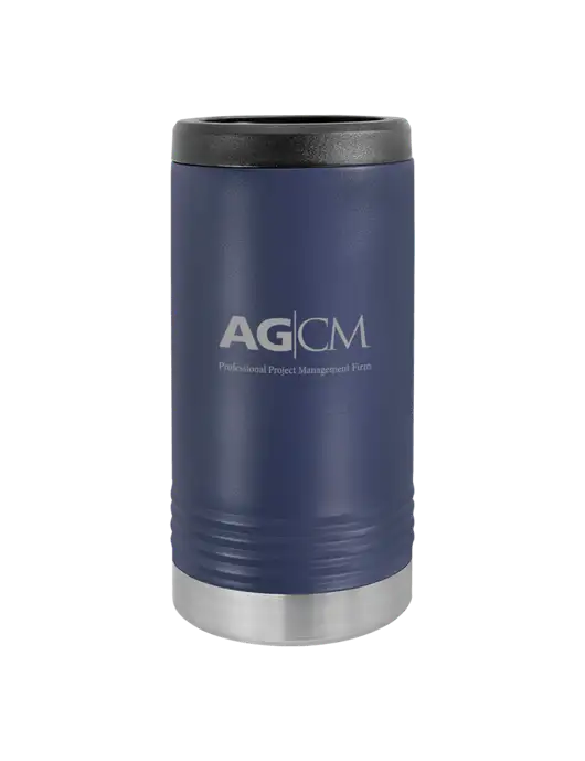 Polar Camel Powder Coated Navy Vacuum Insulated Slim Beverage Holder w/AG|CM Logo