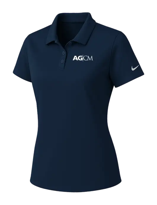 Nike Womens Navy Dry Essential Solid Polo w/AG|CM Logo