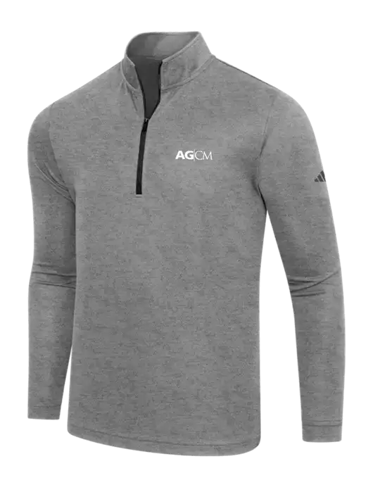Adidas Black Heather  Lightweight Quarter Zip Pullover w/AG|CM Logo