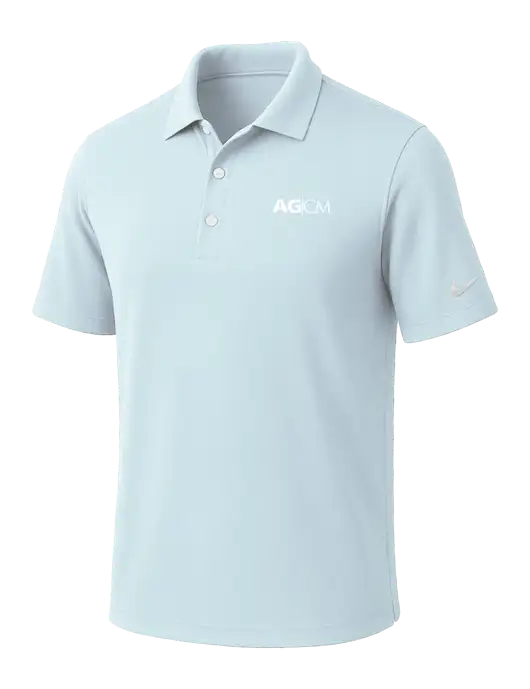 NIKE Very Light Blue Dri-Fit Micro Pique Polo w/AG|CM Logo