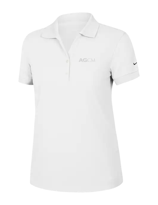 Nike Womens Dri-FIT Classic White Polo w/AG|CM Logo