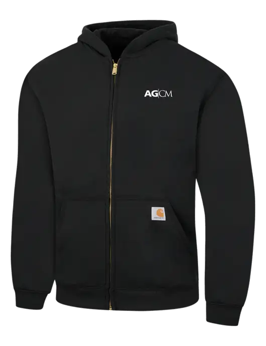 Carhartt Black Midweight Hooded Zip-Front Sweatshirt w/AG|CM Logo