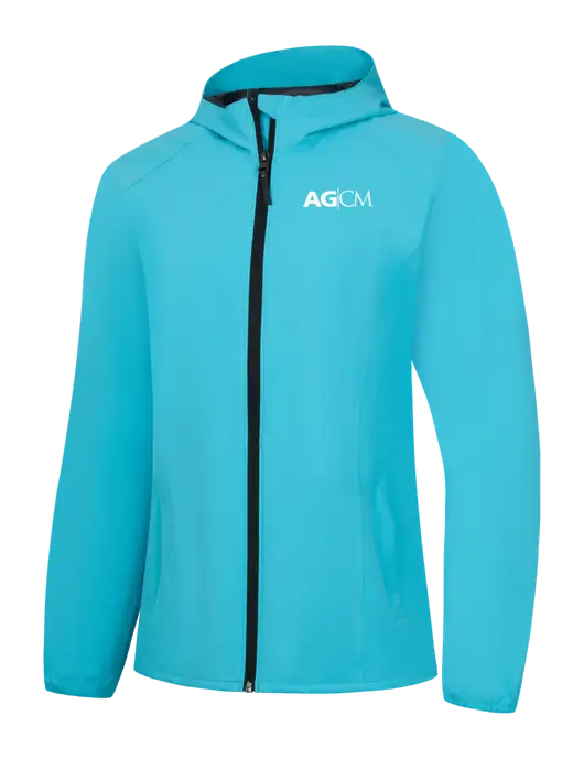 Womens Light Sapphire Blue Essential Rain Jacket w/AG|CM Logo