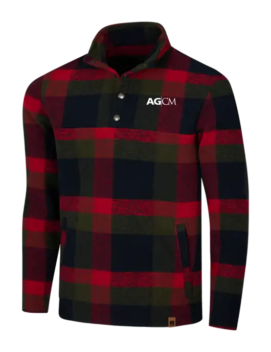 Russell Outdoors Red/Black Plaid Basin Snap Pullover w/AG|CM Logo
