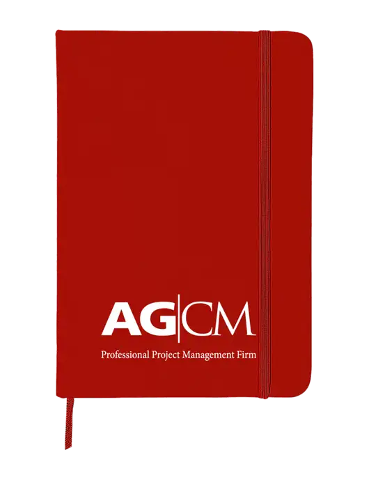 Red Comfort Touch Bound Journal 5" X 7" w/AG|CM Logo