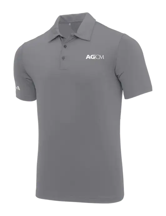 Adidas Medium Grey Ultimate Solid Polo w/AG|CM Logo