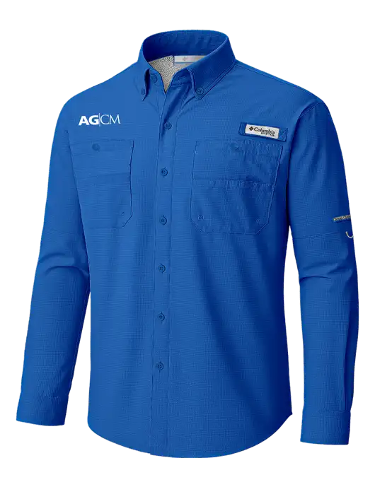 Columbia Vivid Blue PFG Tamiami II Long SleeveShirt w/AG|CM Logo