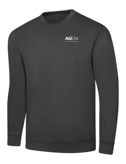 Dark Heather Grey 7.8 oz Ring Spun Crew Sweatshirt w/AG|CM Logo