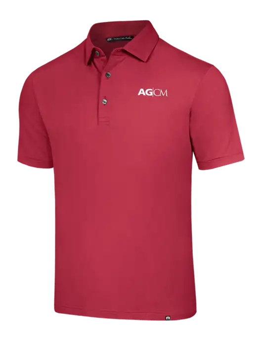 TravisMathew Red Glenview Solid Polo w/AG|CM Logo