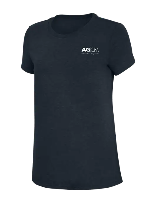 Womens Simply Soft Navy 4.5oz Poly/Combed Ring Spun Cotton T-Shirt w/AG|CM Logo
