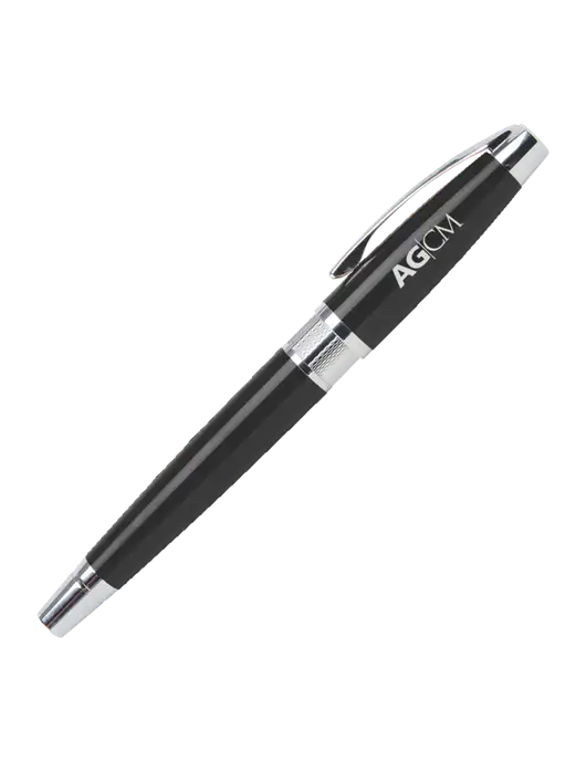 Masscotti Black Rollerball Pen - Black Ink w/AG|CM Logo