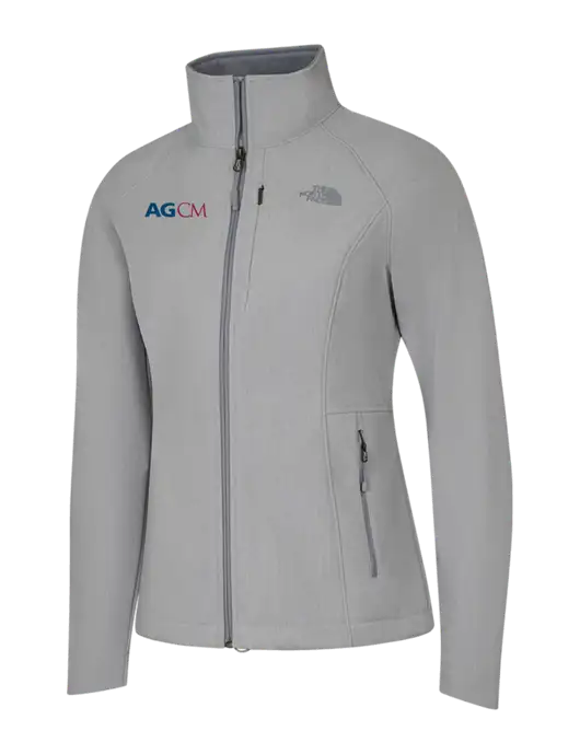 North Face Womens Light Grey Heather Apex Barrier Soft Shell Jacket  w/AG|CM Logo