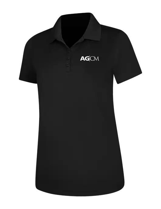 Black Womens Dry Zone UV Mesh Polo w/AG|CM Logo