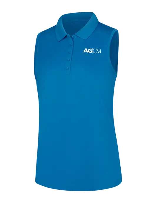 Womens Light Royal Dry Zone UV Micro-Mesh Sleeveless Polo w/AG|CM Logo
