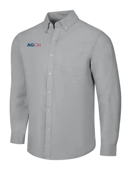 Light Grey SuperPro Oxford Shirt w/AG|CM Logo