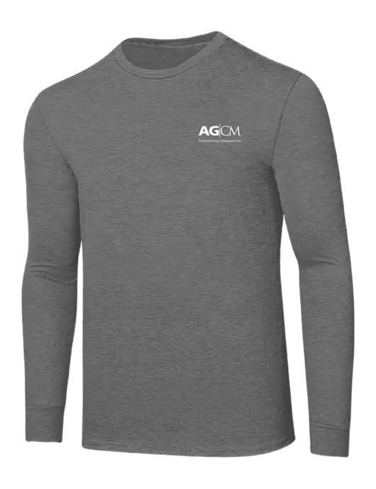 Core Blend Medium Grey Heather Long Sleeve Tee w/AG|CM Logo