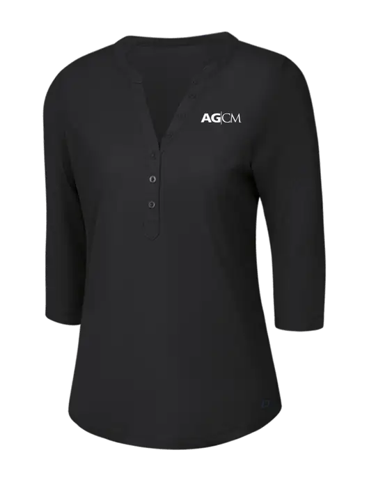 OGIO Blacktop Jewel Henley w/AG|CM Logo