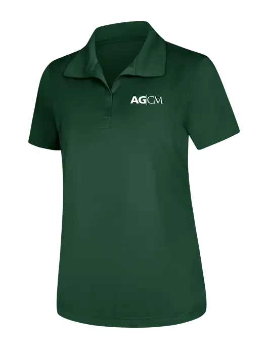 Womens Dark Green Micropique Sport-Wick Polo w/AG|CM Logo