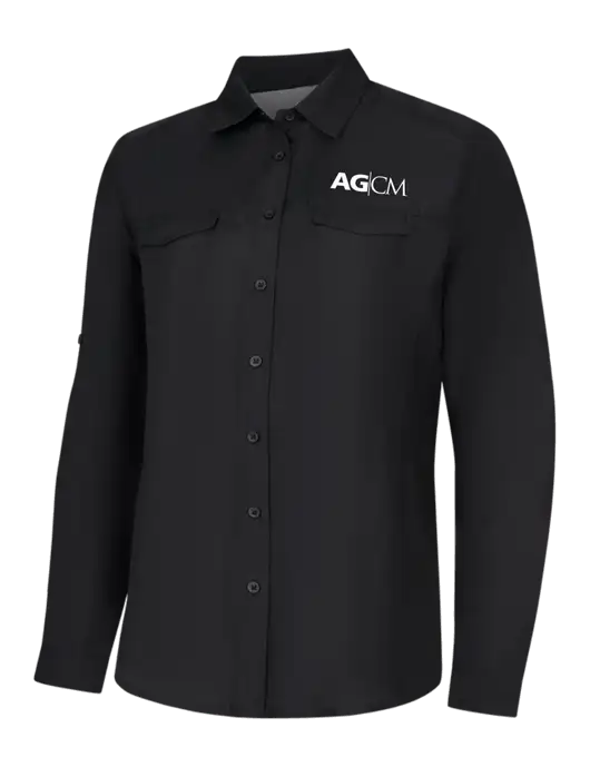 Womens Black Long Sleeve UV Daybreak Shirt w/AG|CM Logo