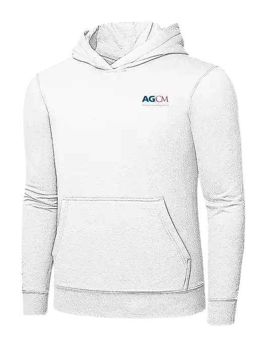 White 7.8 oz Ring Spun Hooded Sweatshirt w/AG|CM Logo