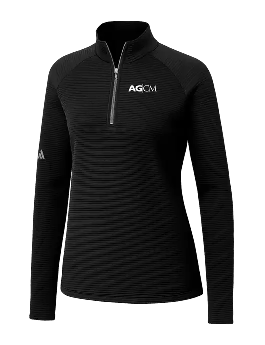 Adidas Womens Black Spacer Quarter-Zip Pullover  w/AG|CM Logo