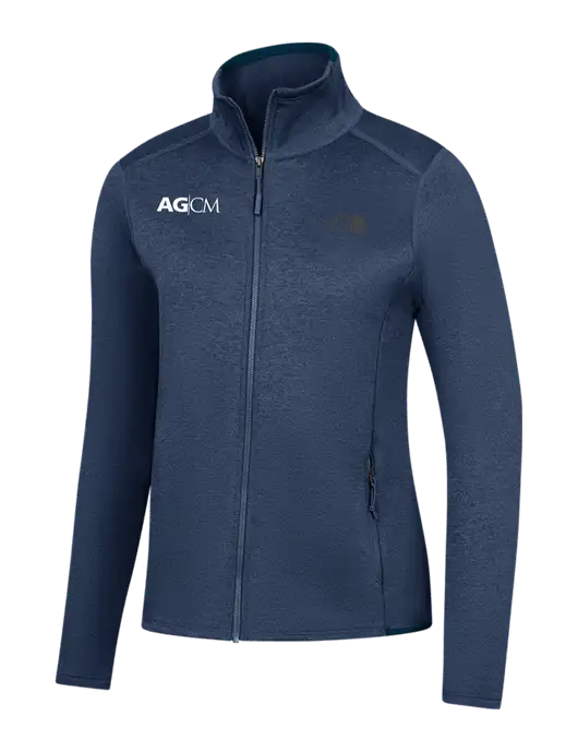 The North Face Womens Navy Heather Skyline Full-Zip Fleece Jacket w/AG|CM Logo