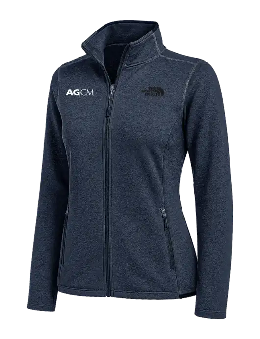 The North Face Womens Navy Heather Skyline Full-Zip Fleece Jacket w/AG|CM Logo