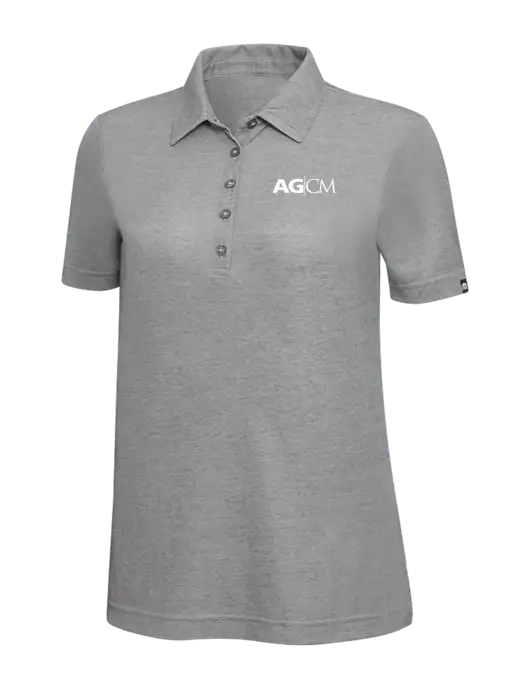 TravisMathew Grey Heather Womens Oceanside Polo w/AG|CM Logo