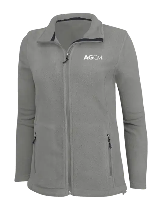 Womens Medium Grey Fleece Jacket w/AG|CM Logo