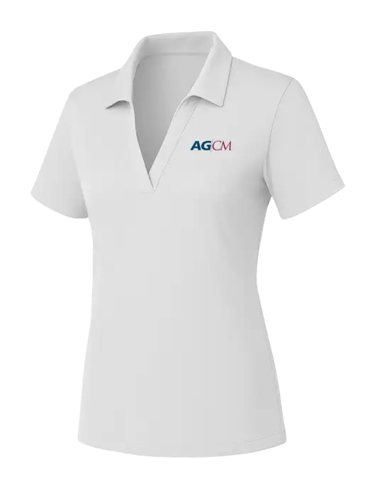 Womens White PosiCharge RacerMesh Polo w/AG|CM Logo