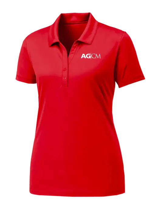 Womens Red PosiCharge Competitor Polo w/AG|CM Logo