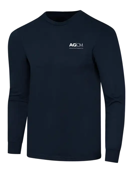 Simply Soft Long Sleeve Navy 4.5 oz, Poly/Combed Ring Spun Cotton T-Shirt w/AG|CM Logo